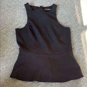 Express Black Fitted Peplum Tank Top